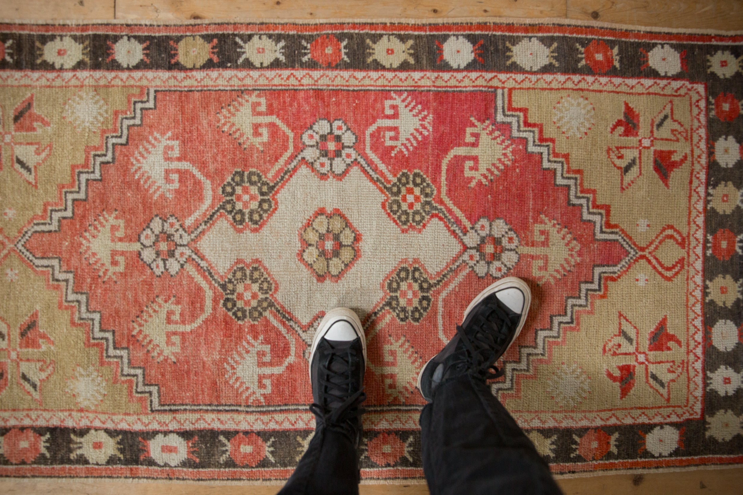 3x5.5 Vintage Distressed Oushak Rug by Old New House® - product image 2 for Resin Society