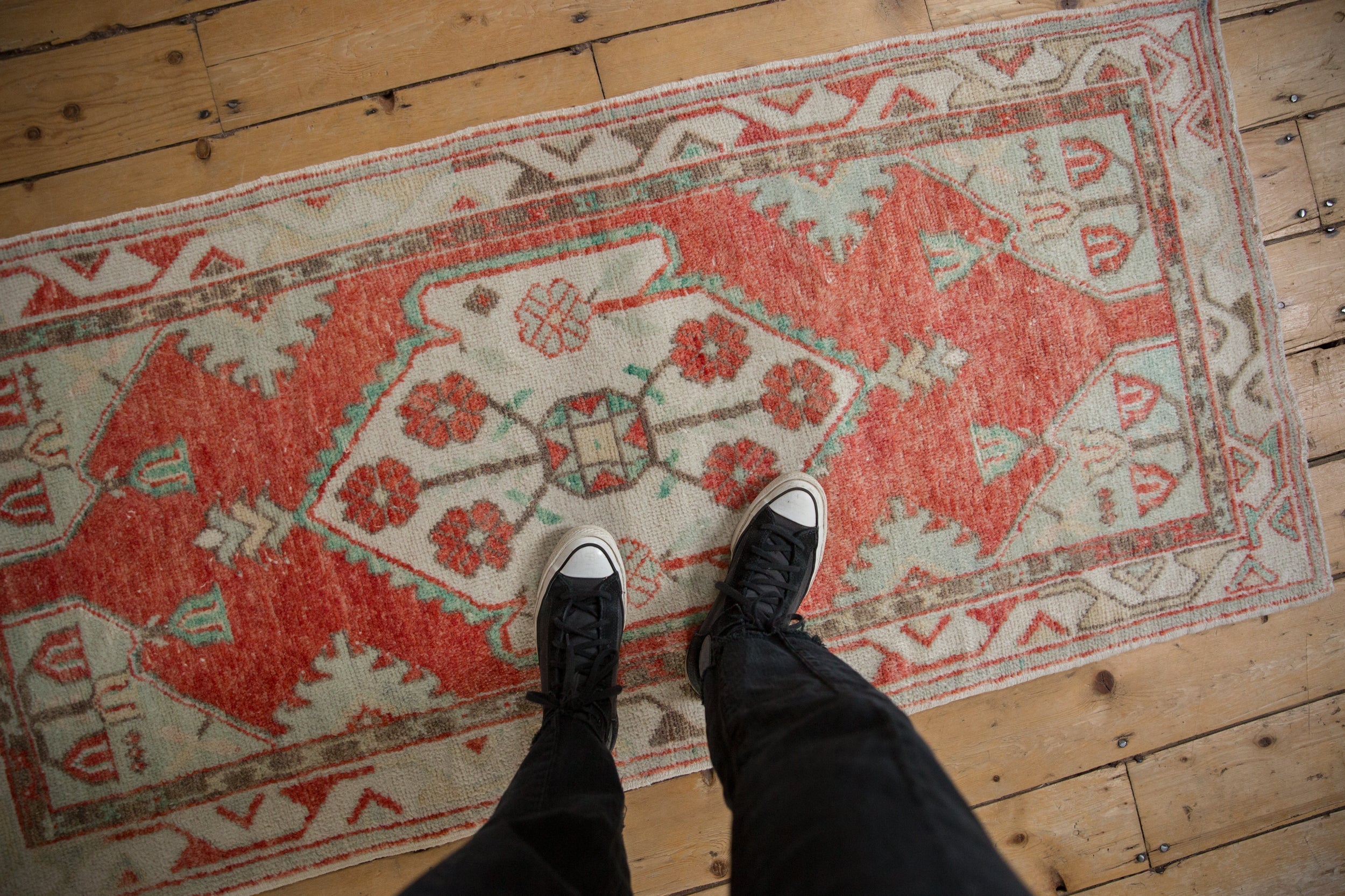 2.5x5.5 Vintage Distressed Oushak Rug Runner by Old New House® - product image 2 for Resin Society