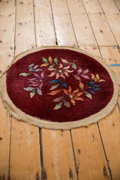 2x2 Vintage Art Deco Round Rug Mat