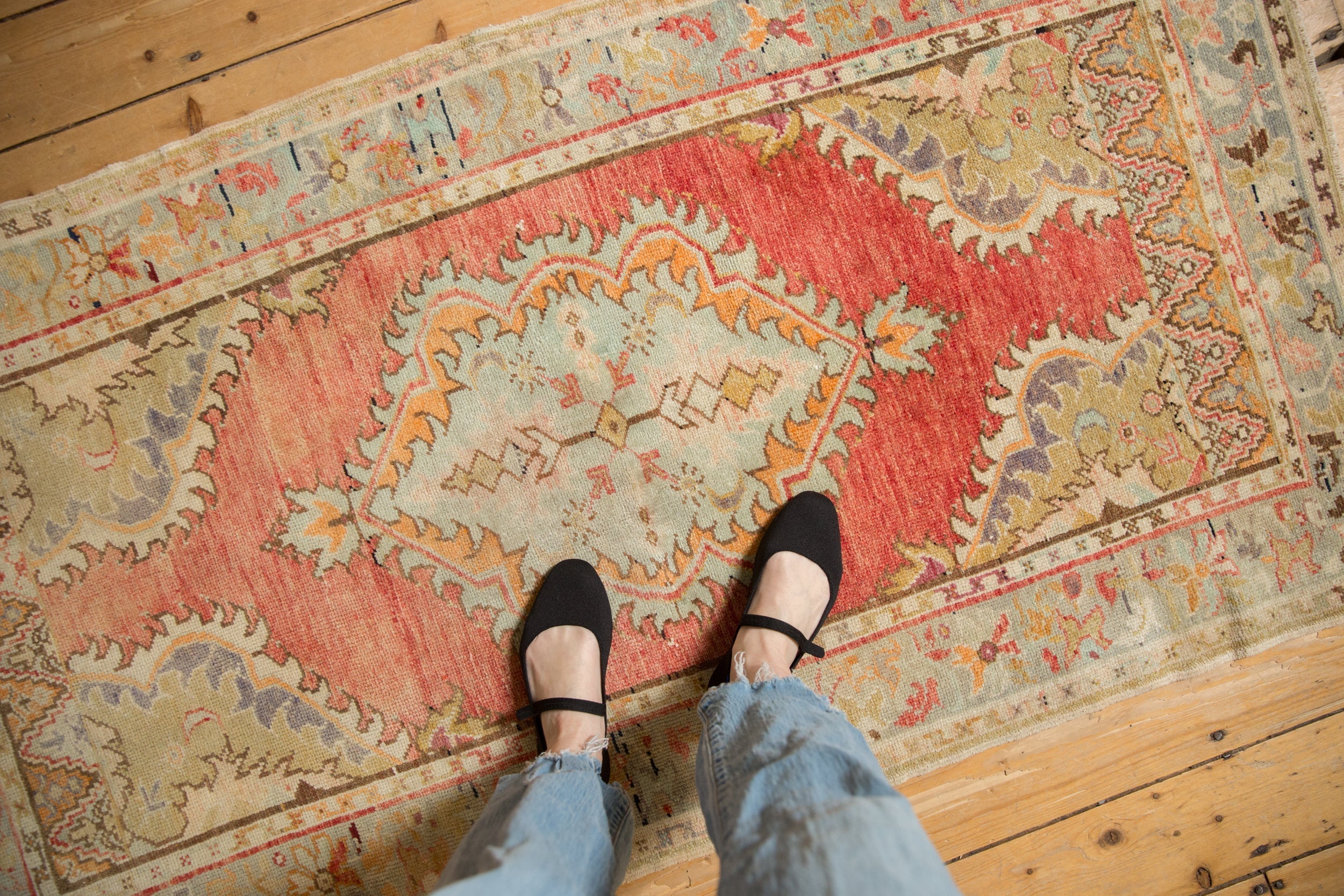 3x6 Vintage Distressed Oushak Rug Runner by Old New House® - product image 2 for Resin Society