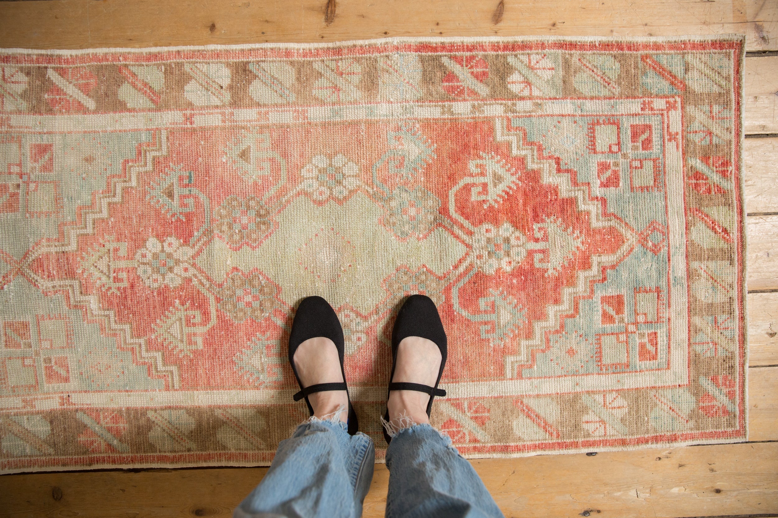 2.5x5 Vintage Distressed Oushak Rug Runner by Old New House® - product image 2 for Resin Society