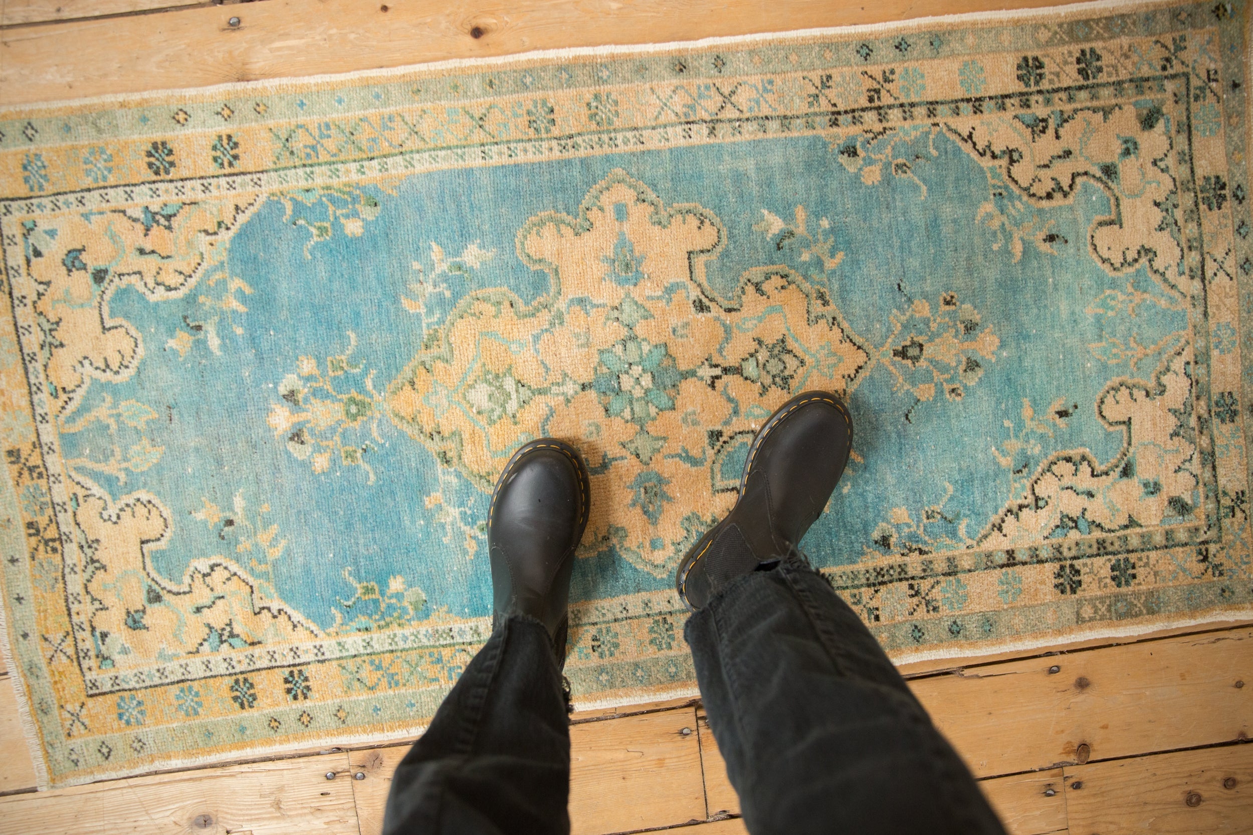 2.5x5 Vintage Distressed Oushak Rug Runner by Old New House® - product image 2 for Resin Society