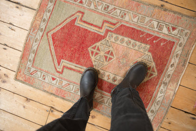2.5x3 Vintage Distressed Oushak Square Rug