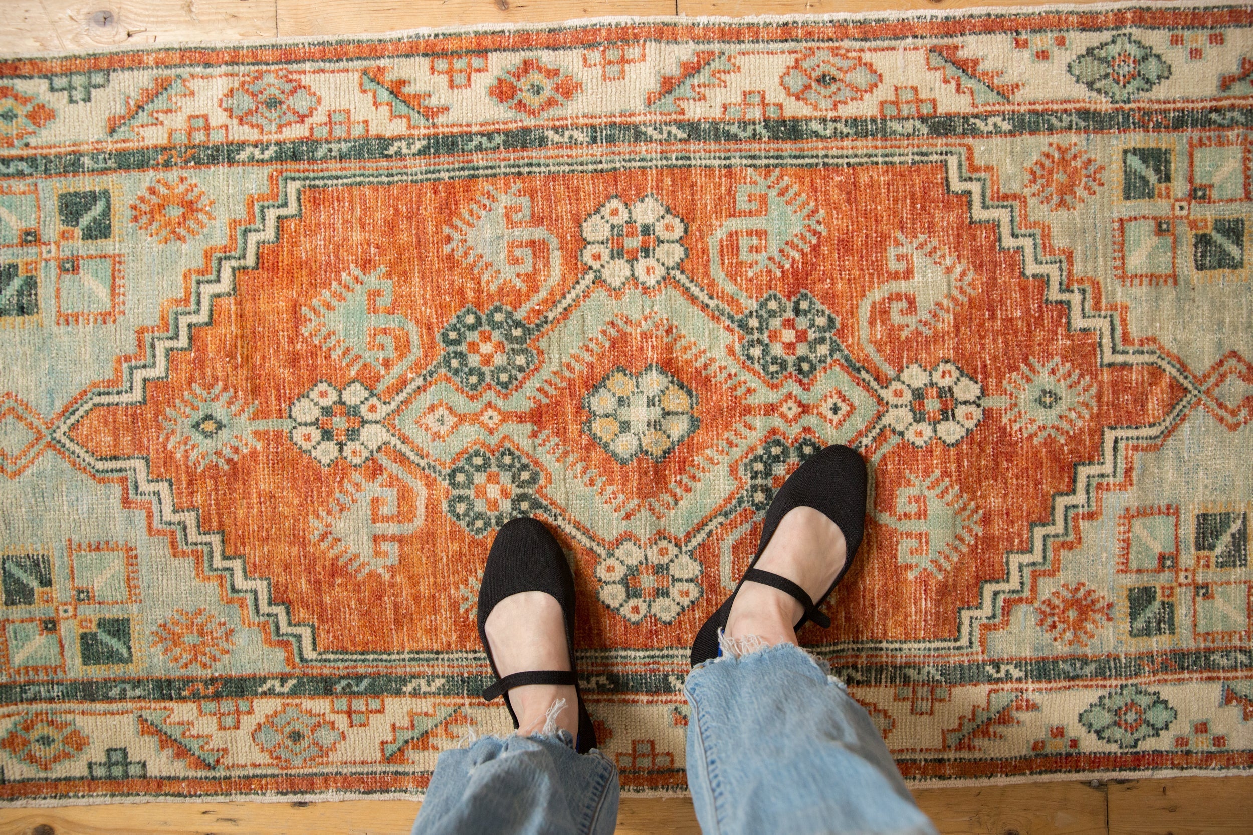 2.5x5 Vintage Distressed Oushak Rug Runner by Old New House® - product image 2 for Resin Society
