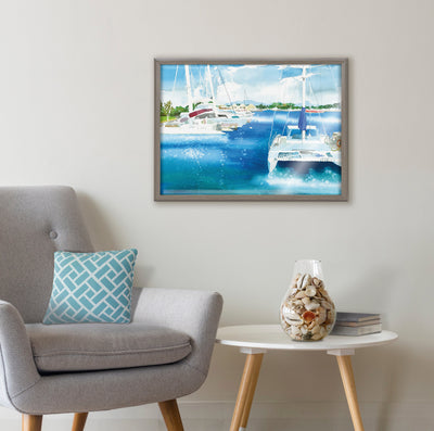 Blake Summer is for Sailing Framed Printed Glass by kateandlaurel - product image 19 for Resin Society