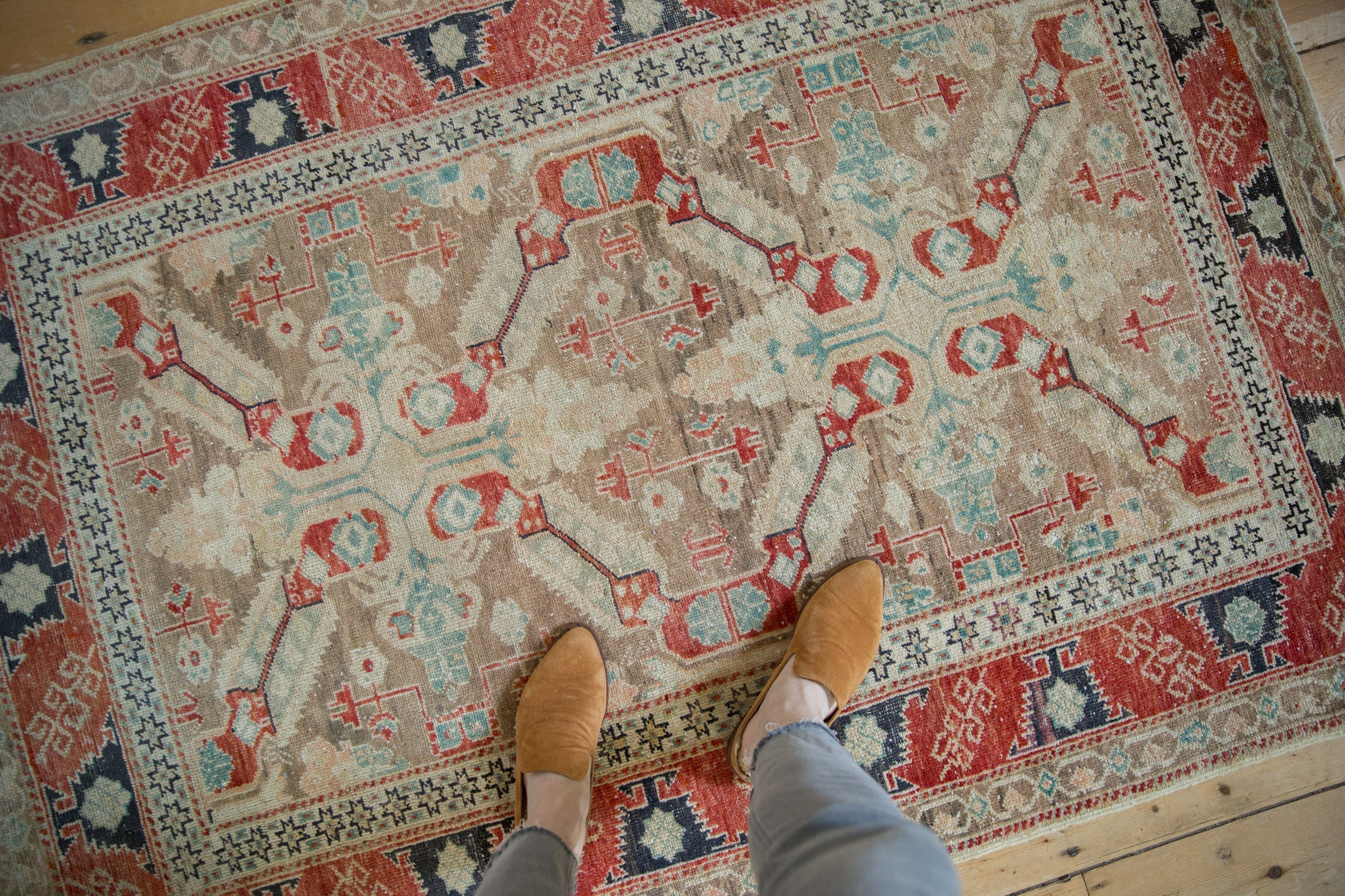 4x5.5 Vintage Distressed Anatolian Rug by Old New House® - product image 2 for Resin Society