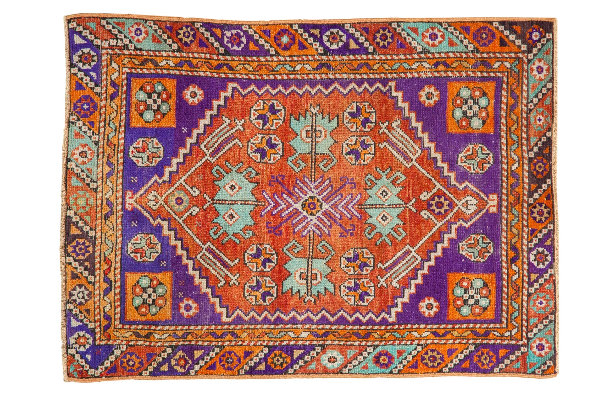 3x4 Vintage Distressed Oushak Square Rug