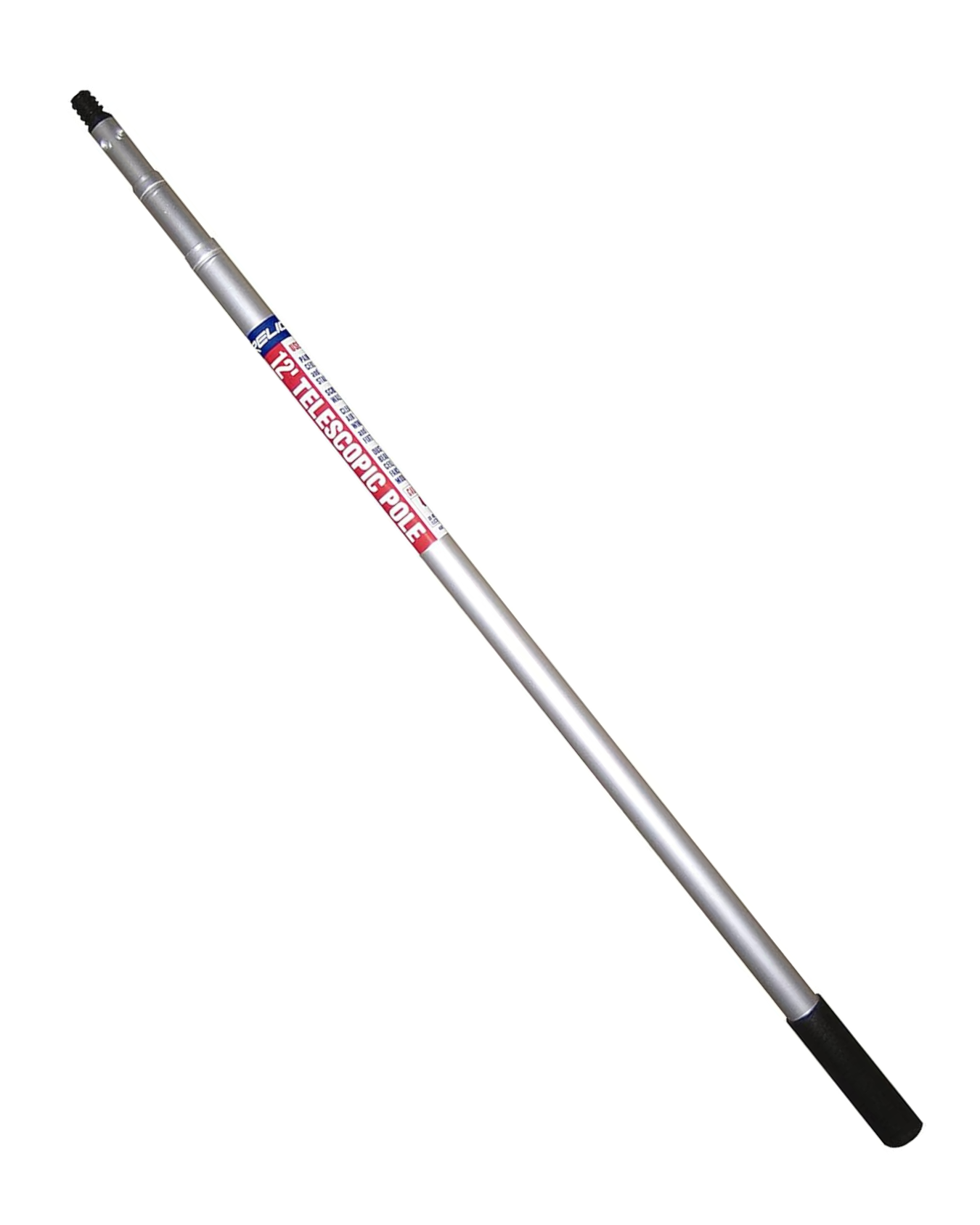 12 Foot Aluminum Twist-Lock Telescopic Pole extended fully, showing twist-lock mechanism