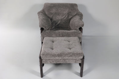 Chair & Ottoman – Oswalt Sterling with Tiger Maple Arms (Black) by Enrico Bartolini - product image 2 for Resin Society
