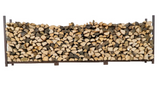 Woodhaven 12 ft Firewood Rack holding stacked firewood outdoors