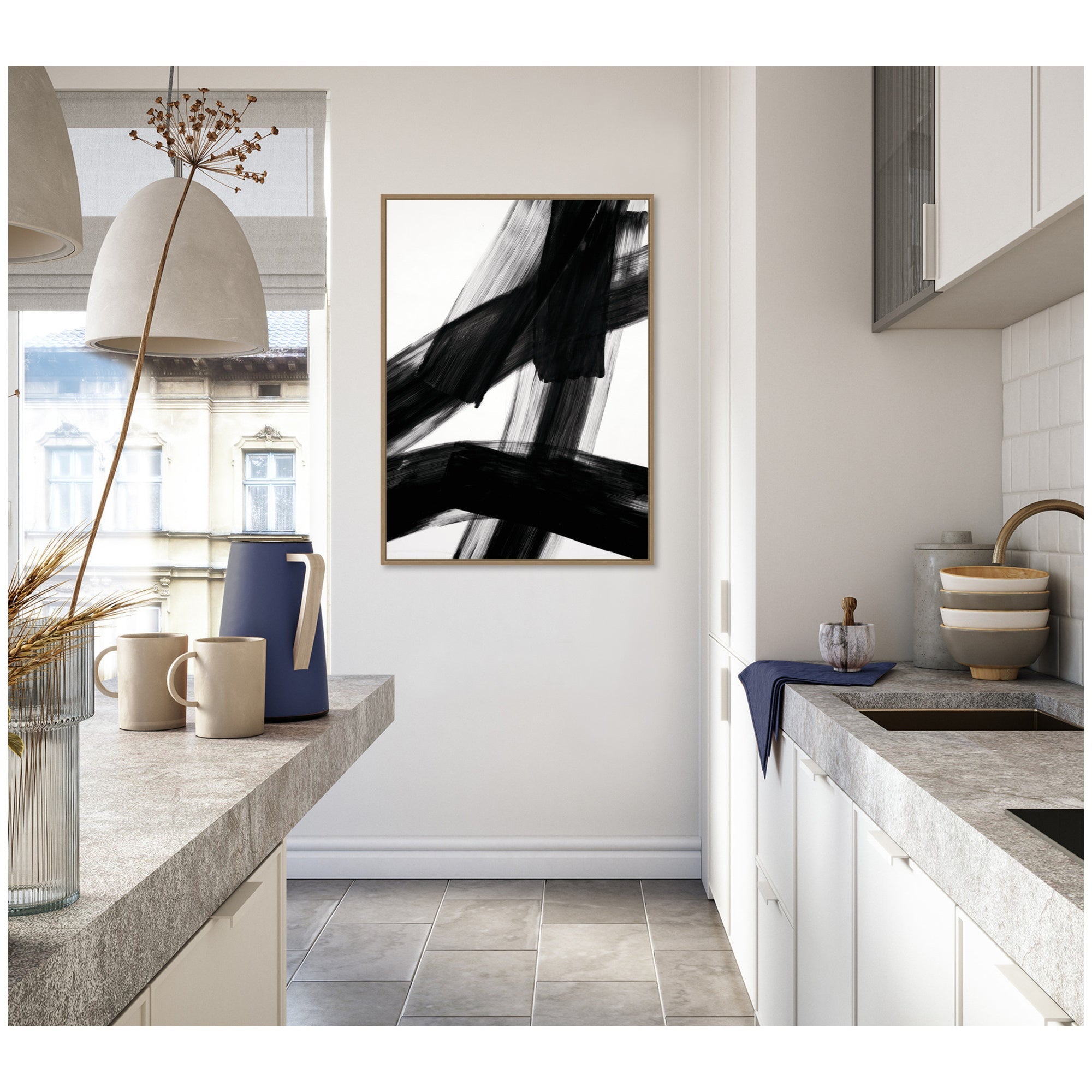 Black Mark No.
3 by Amy Lighthall Framed Canvas Wall Art Print