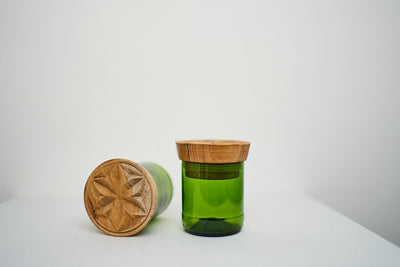 Hiliki Jar - Dark Green - Medium (set of 2) by Mbare Ltd - product image 3 for Resin Society