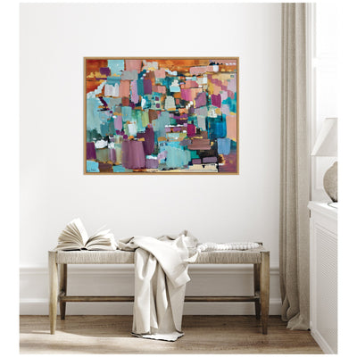 Sylvie Gemstones in Jewel Tones Framed Canvas by Leah Nadeau