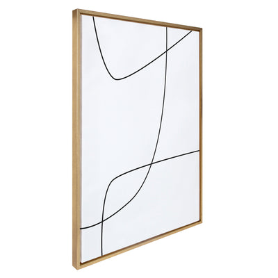 Sylvie Modern Line Abstract 3 BW Framed Canvas by kateandlaurel - product image 8 for Resin Society