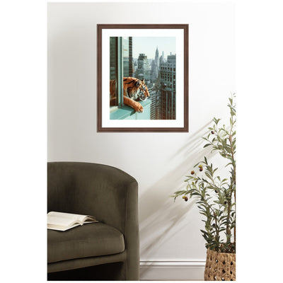 Framed Art Urban Tiger Overlooking Manhattan by Michael Schauer