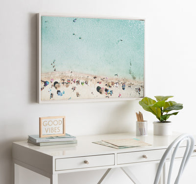 Sylvie Turquoise Beach from Above Framed Canvas