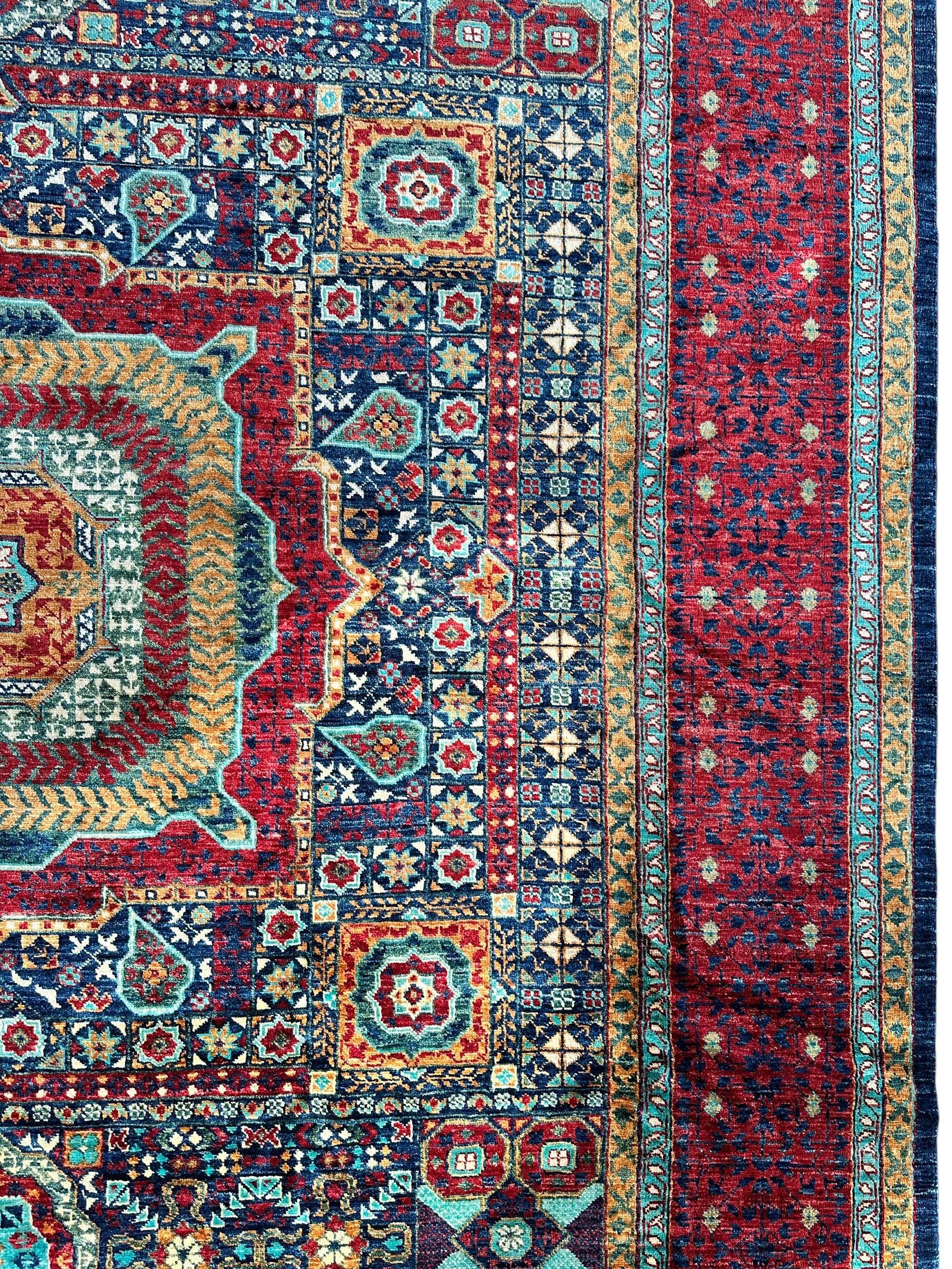 Hand-Knotted Mamluk Wool Rug – 8'4" x 9'9" – Intricate Geometric by Rugistan - product image 12 for Resin Society