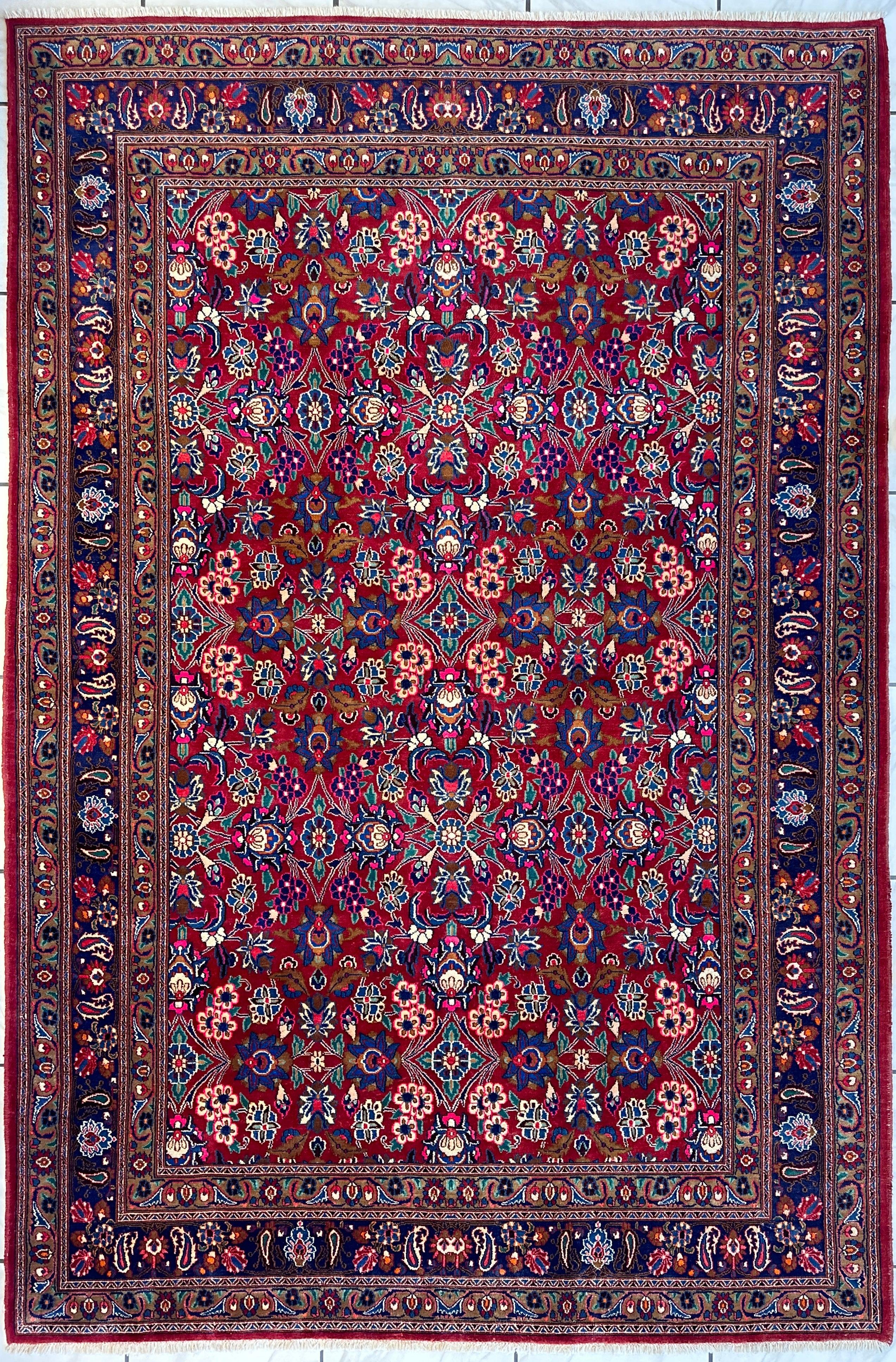 Persian Mashhad I Fine Allover Rug Wool 7 x 10 by Rugistan - main product image for Resin Society