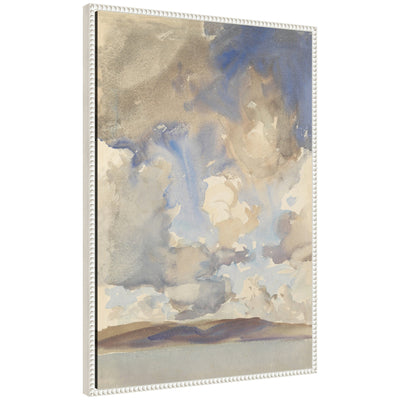 Framed Canvas Wall Art Print of Clouds 1897 by John Singer Sargent in Sylvie Beaded white frame