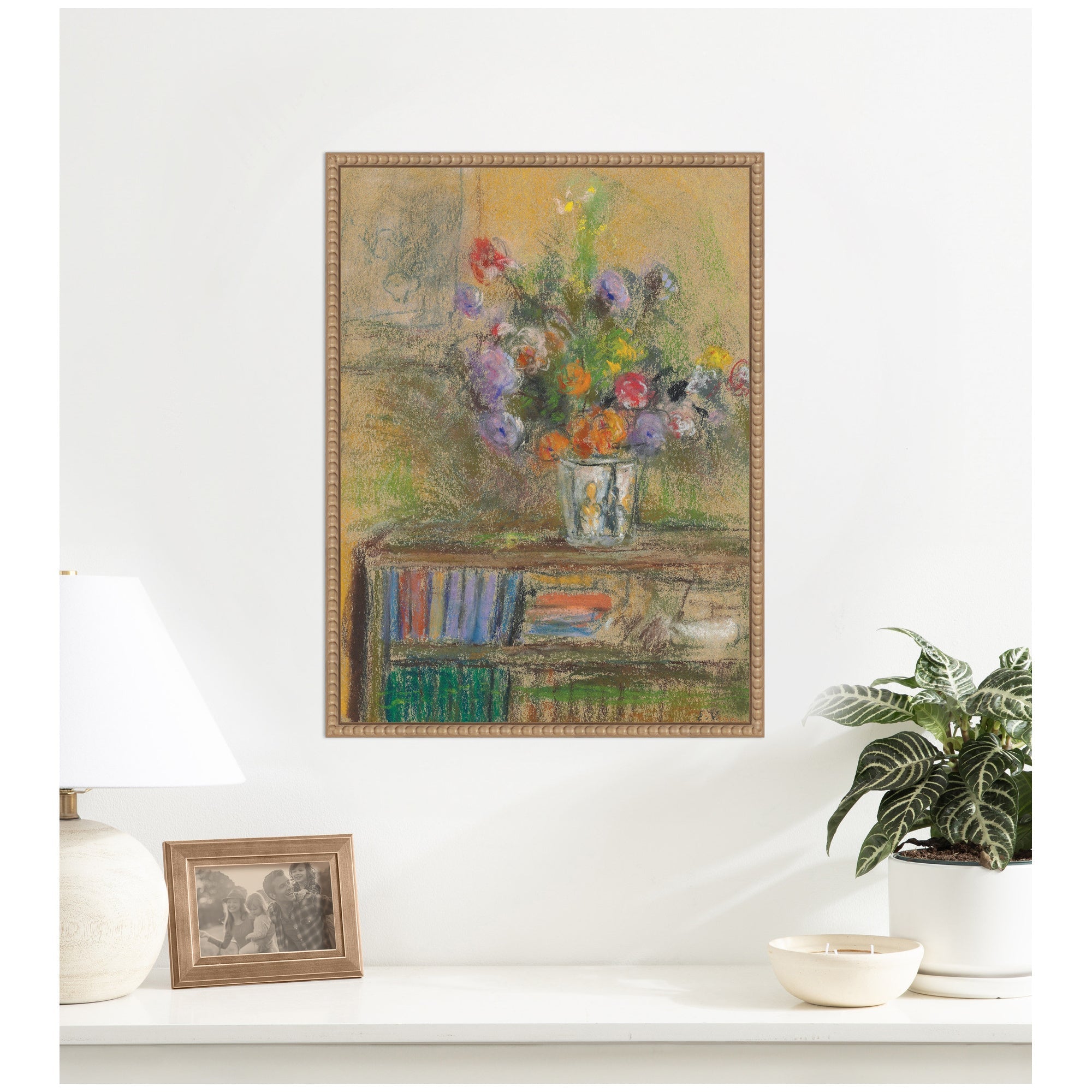 Nature morte au vase de fleurs circa 1932 Edouard Vuillard by Nostalgia Prints Framed Canvas Wall Art Print