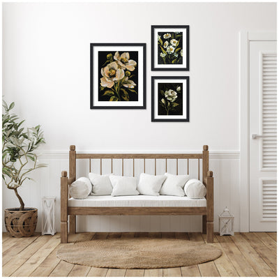 Moody Whites Floral No.
3 3 Piece Framed Wall Art Print Set by Annie Quigley