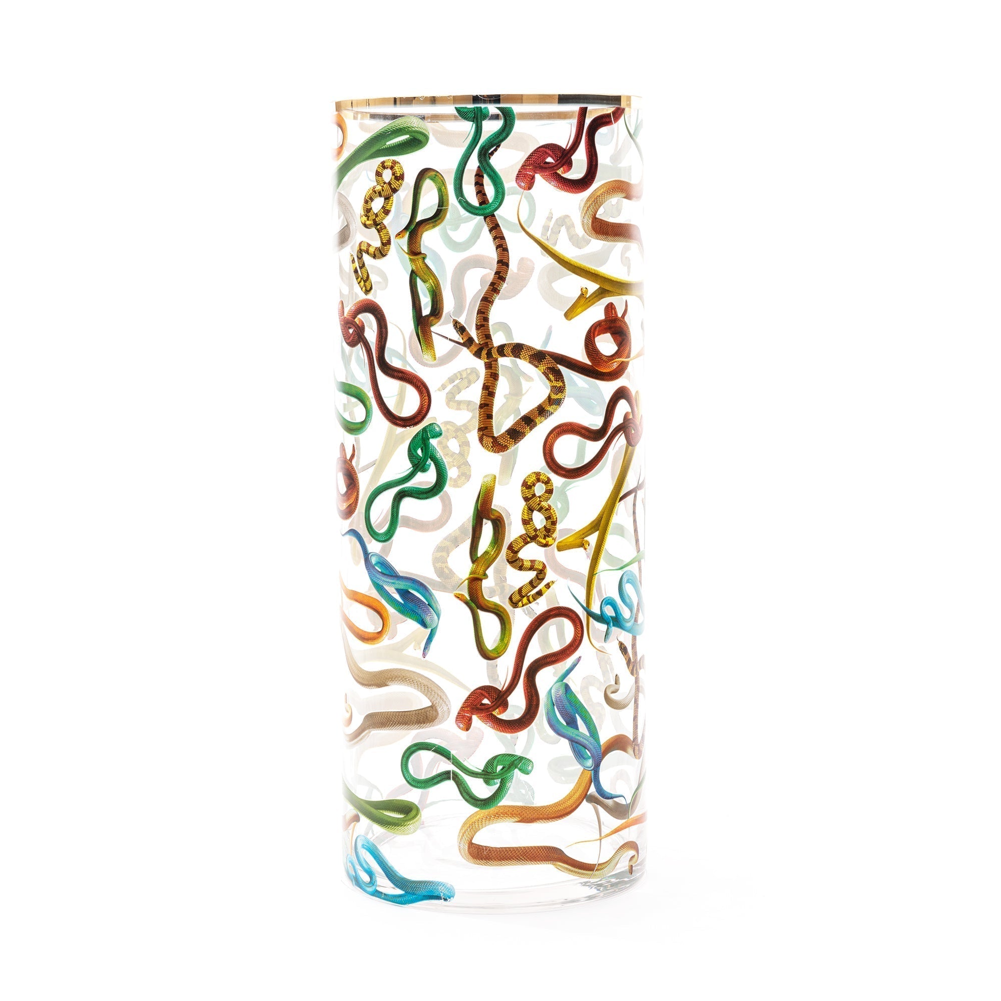 Glass Vase Snakes Cylindrical Big by DEKOR - Resin Society