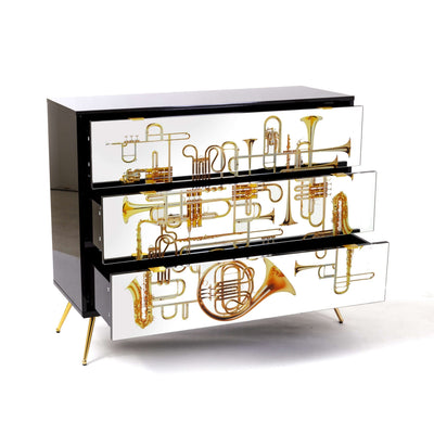 Chest of Three Drawers Trumpets detail image - Resin Society