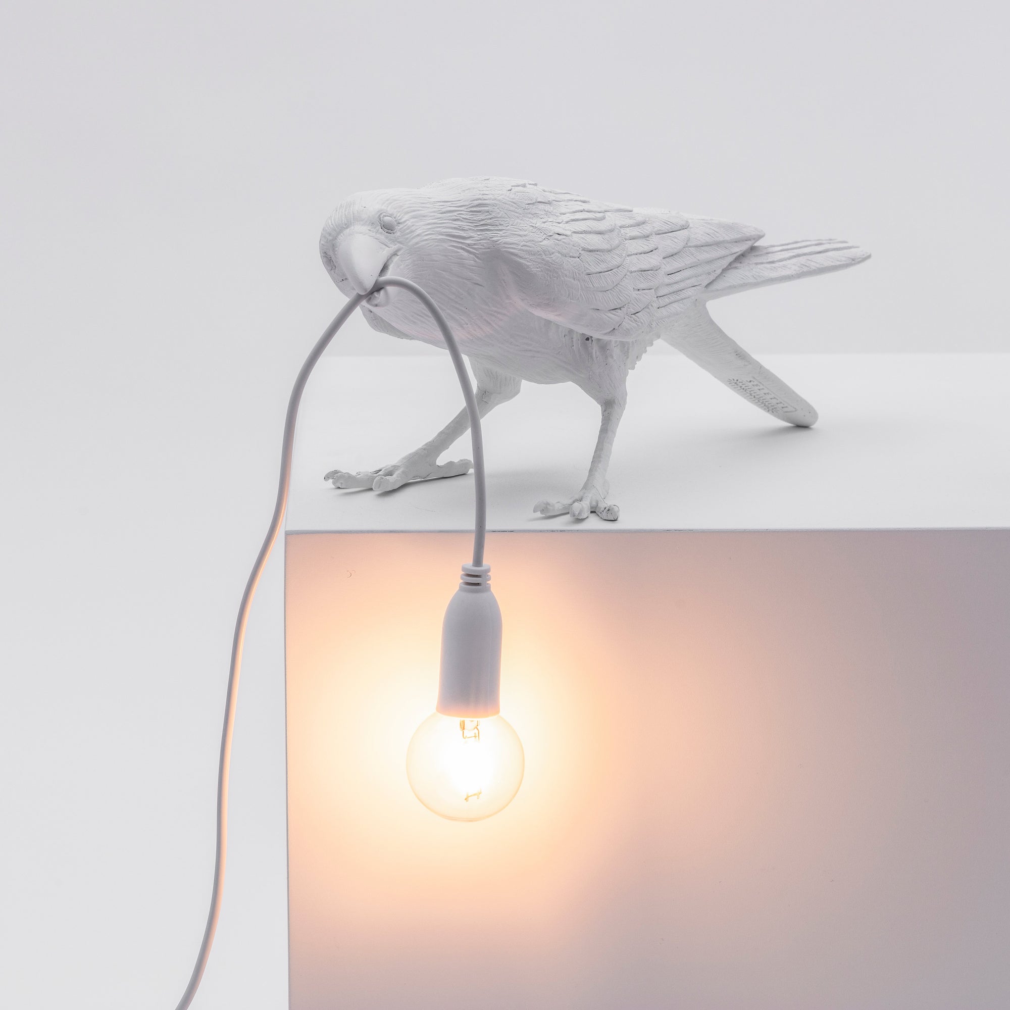 Bird Lamp White Playing detail image - Resin Society