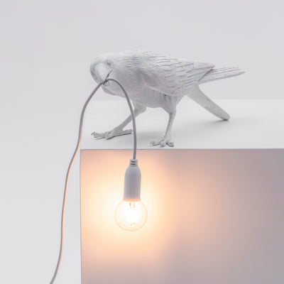 Bird Lamp White Playing detail image - Resin Society
