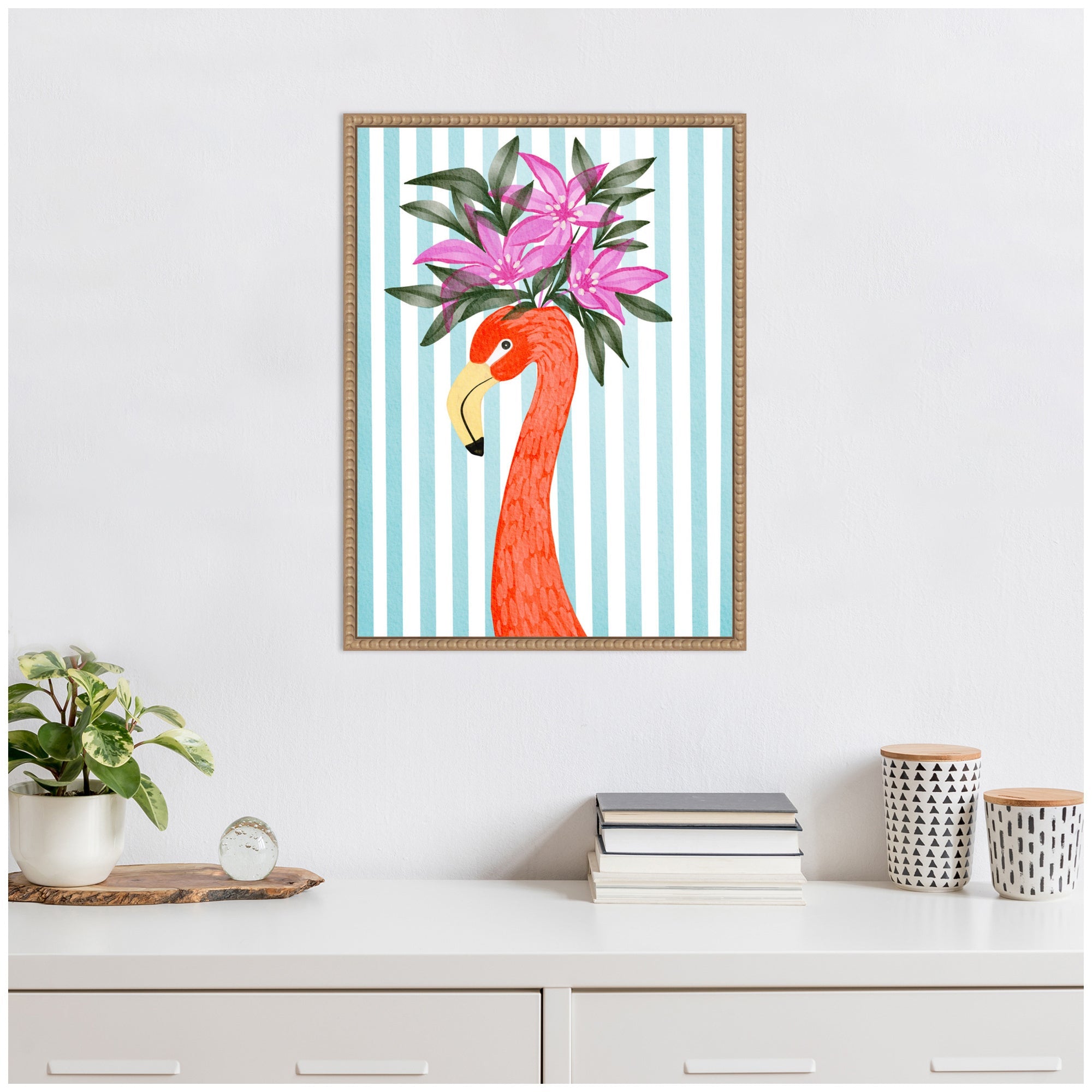 Sylvie Flamingo Framed Canvas by Nikita Jariwala