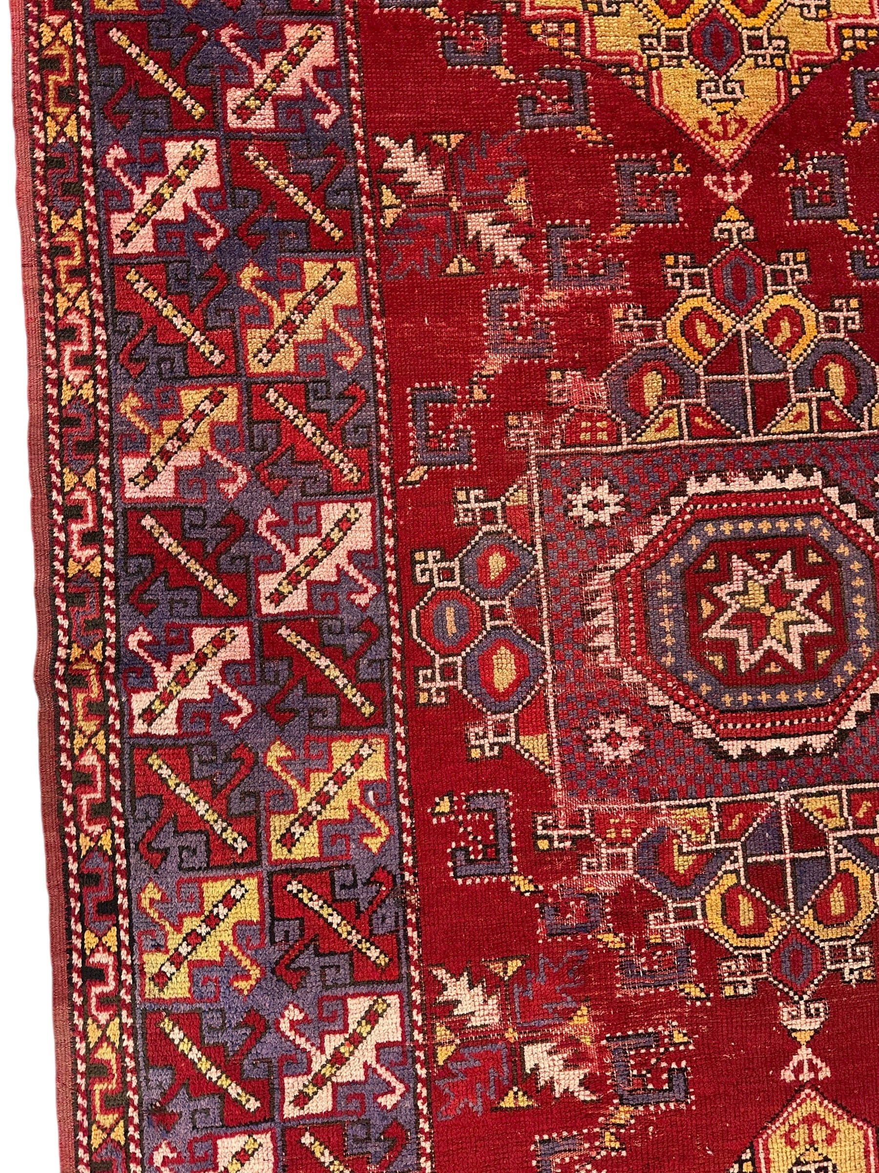 Dezgiri Anatolian Tribal Wool Rug – 5’x8’– Hand-Knotted Red Medallion by Rugistan - product image 4 for Resin Society