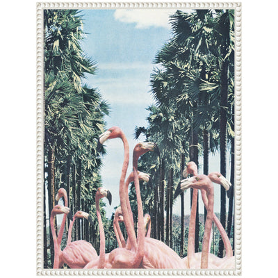 Sylvie Palm Trees and Flamingos Framed Canvas by Sarah Eisenlohr