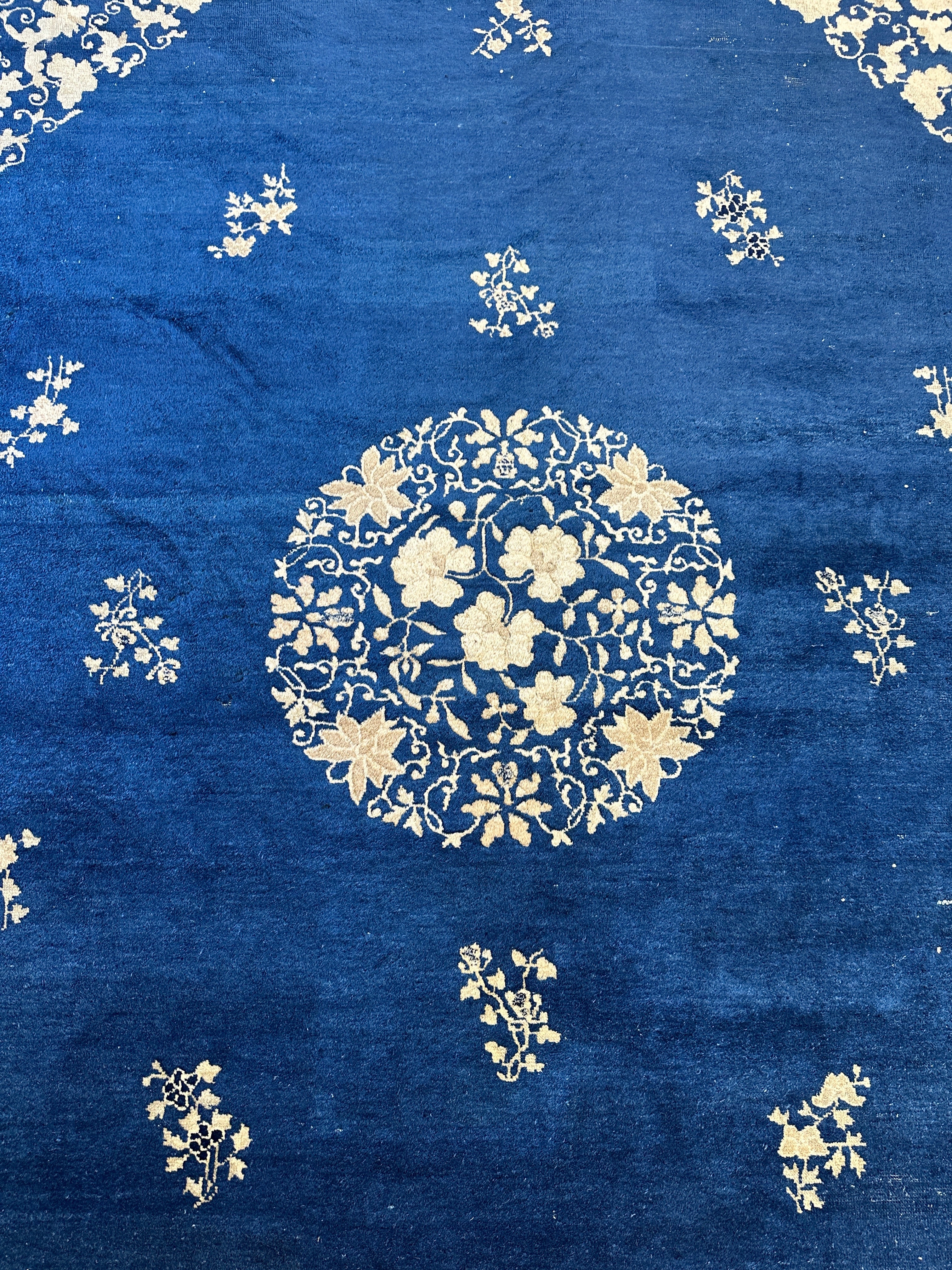 Hand-Knotted Antique Chinese Peking Wool Rug – 9’ x 11’5” – Distressed by Rugistan - product image 3 for Resin Society