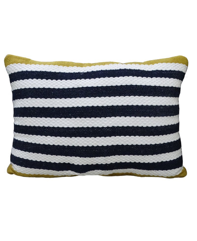 14x20 inches handwoven blue striped decorative outdoor pillow from Vibhsa