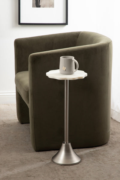 Sanzo Scalloped Marble and Metal Table