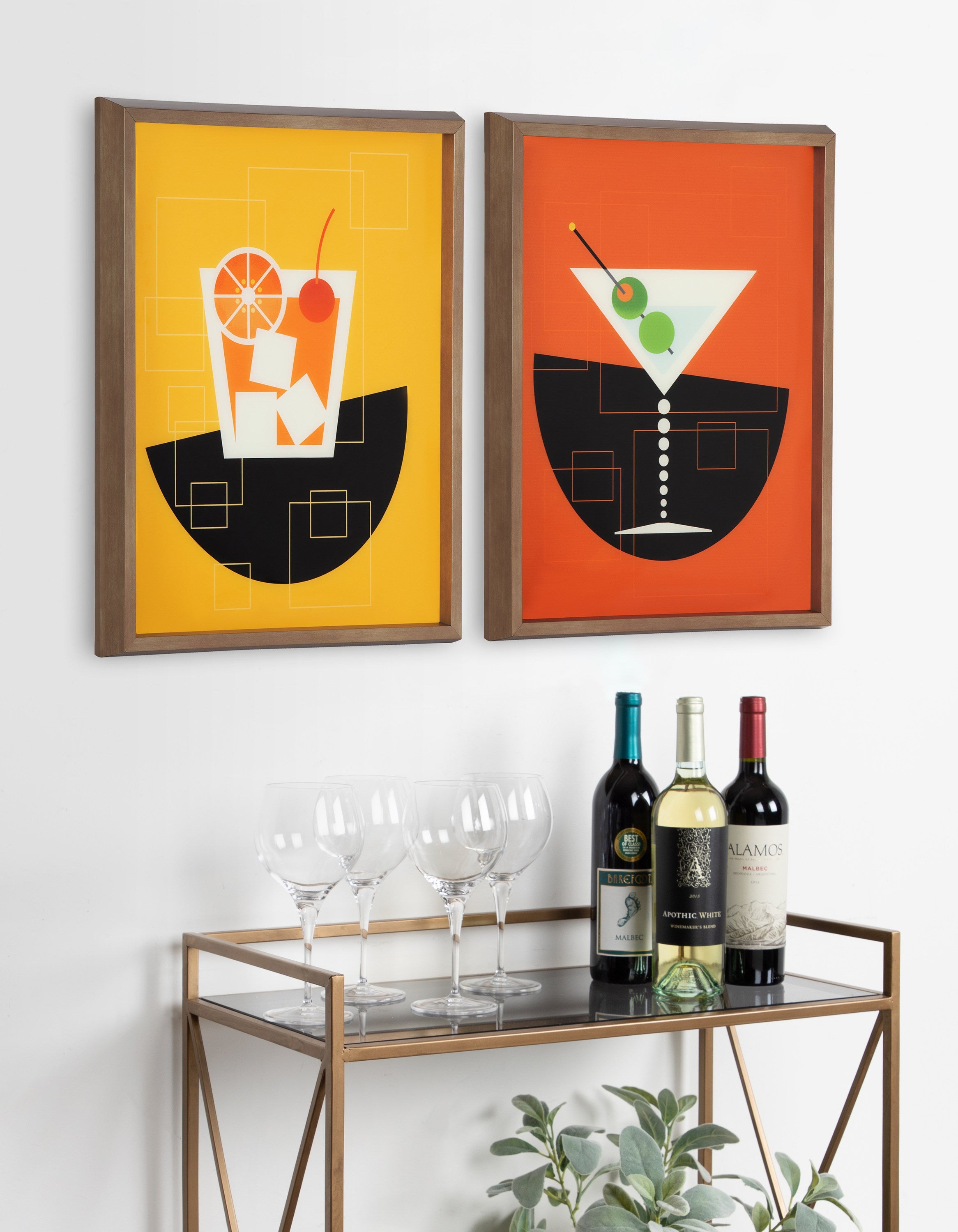Blake Martini Framed Printed Art by Amber Leaders Designs