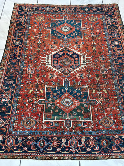 KARAJA Persian Antique Heriz Rug 4'9" x 6' by Rugistan - product image 11 for Resin Society