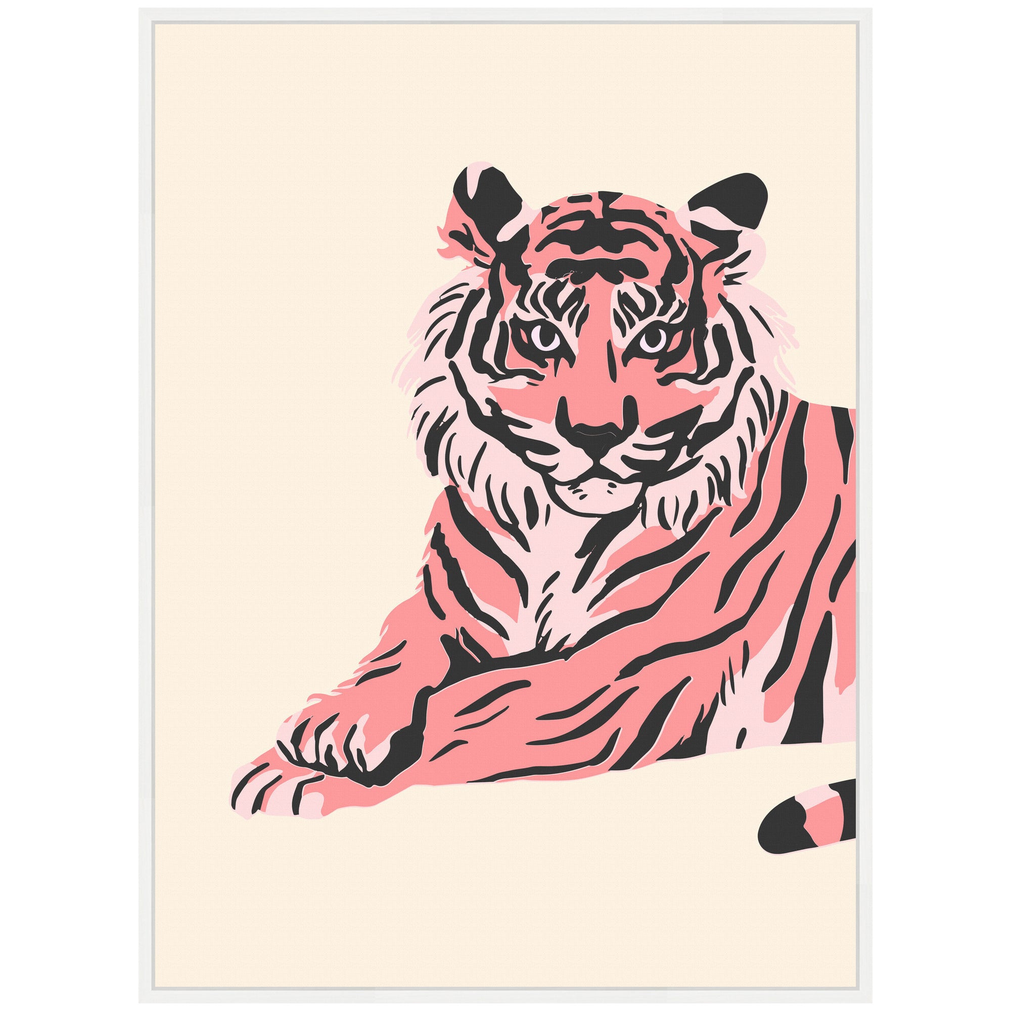 Sylvie Trendy Tiger Framed Canvas by Honey Island Studio