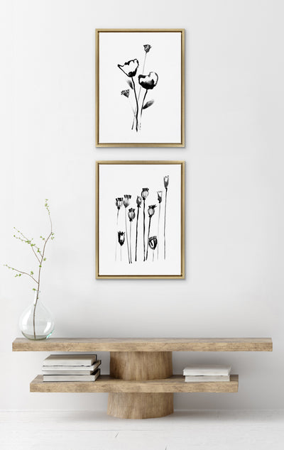 Sylvie Wildflowers and Seed Pods Framed Canvas Set by kateandlaurel - product image 15 for Resin Society