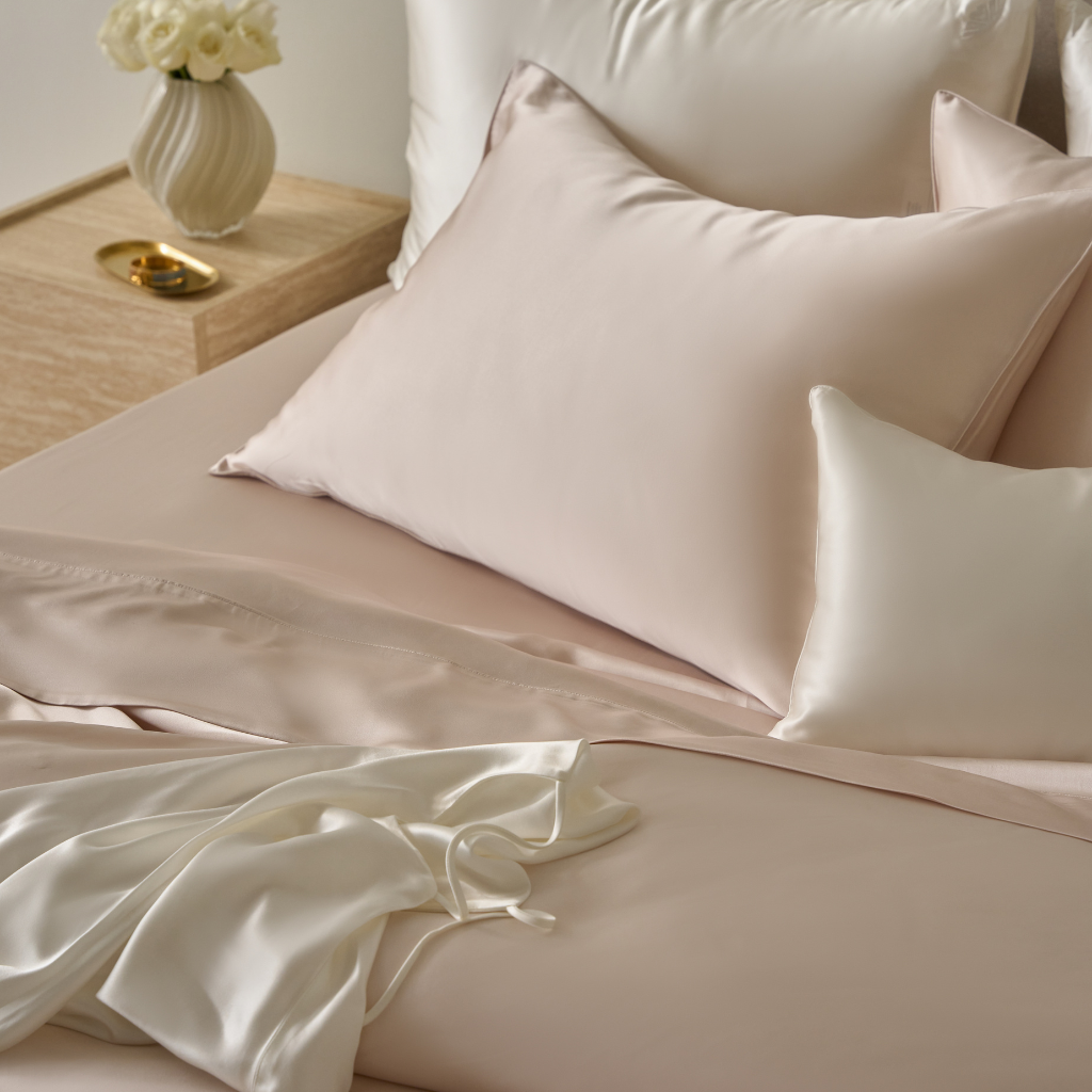 Charmeuse Mulberry Silk Pillowcase with Classic Piping by Perle Silk - product image 7 for Resin Society