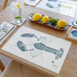 Grey Lobster Placemat with Gyotaku lobster artwork by Fishaye Trading Co