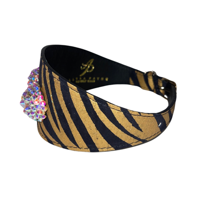 Glam Black & Gold Zebra Collar by Allysa Payne Beverly Hills