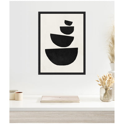 Sylvie Black Geometric Abstract 1 Framed Canvas by July Art Prints