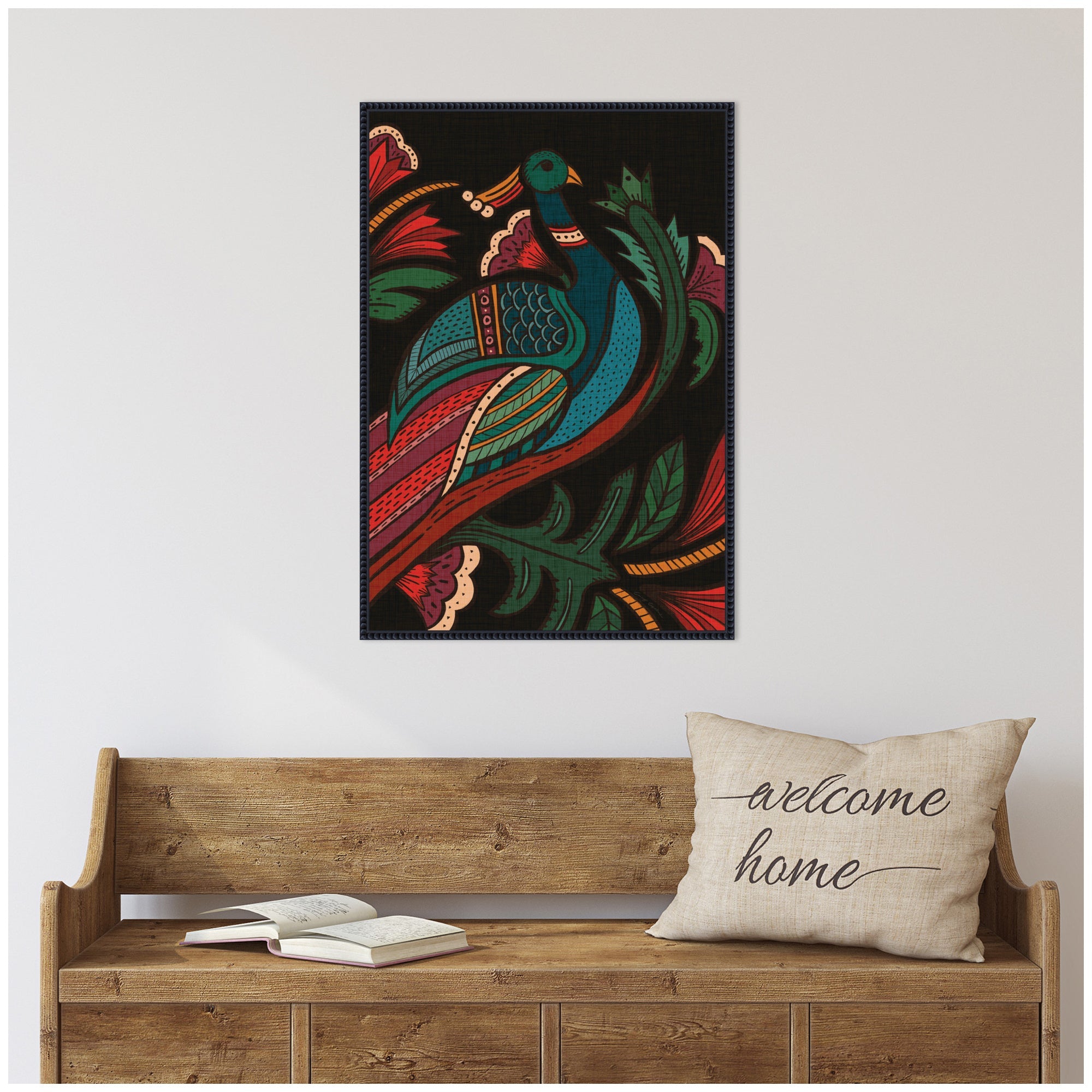 Sylvie Peacock Framed Canvas by Carey Copeland