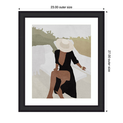 Framed Art Elegant Woman in Hat by July Art Prints