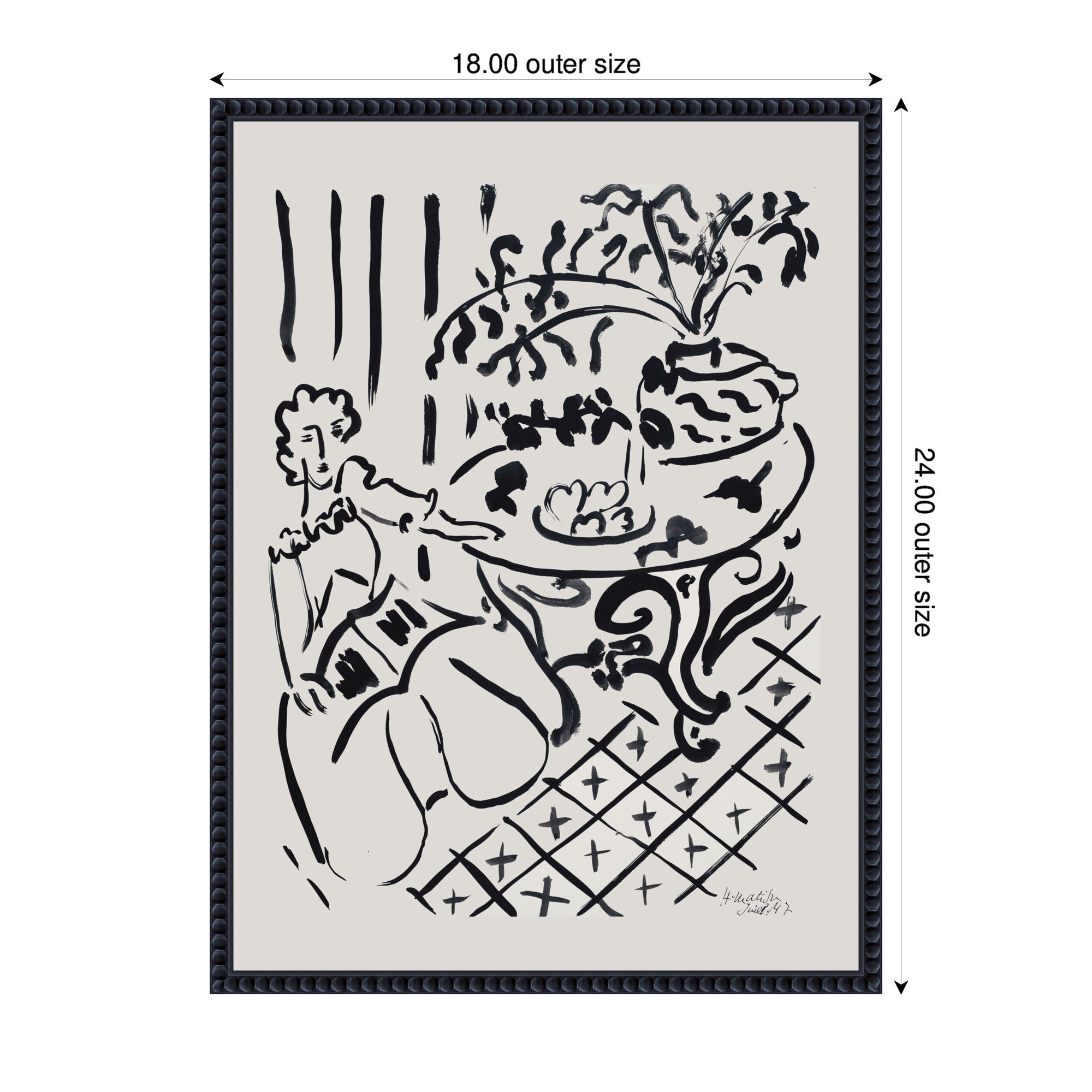 Fille assise a table 1947 Henri Matisse by Nostalgia Prints Framed Canvas Wall Art Print