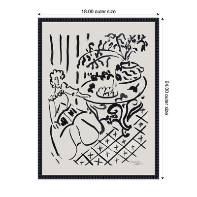 Fille assise a table 1947 Henri Matisse by Nostalgia Prints Framed Canvas Wall Art Print