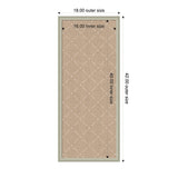 Rectangle with beige lattice pattern and outer frame, labeled with inner size 16x40 and outer size 18x42, shown in simple top-down schematic view.