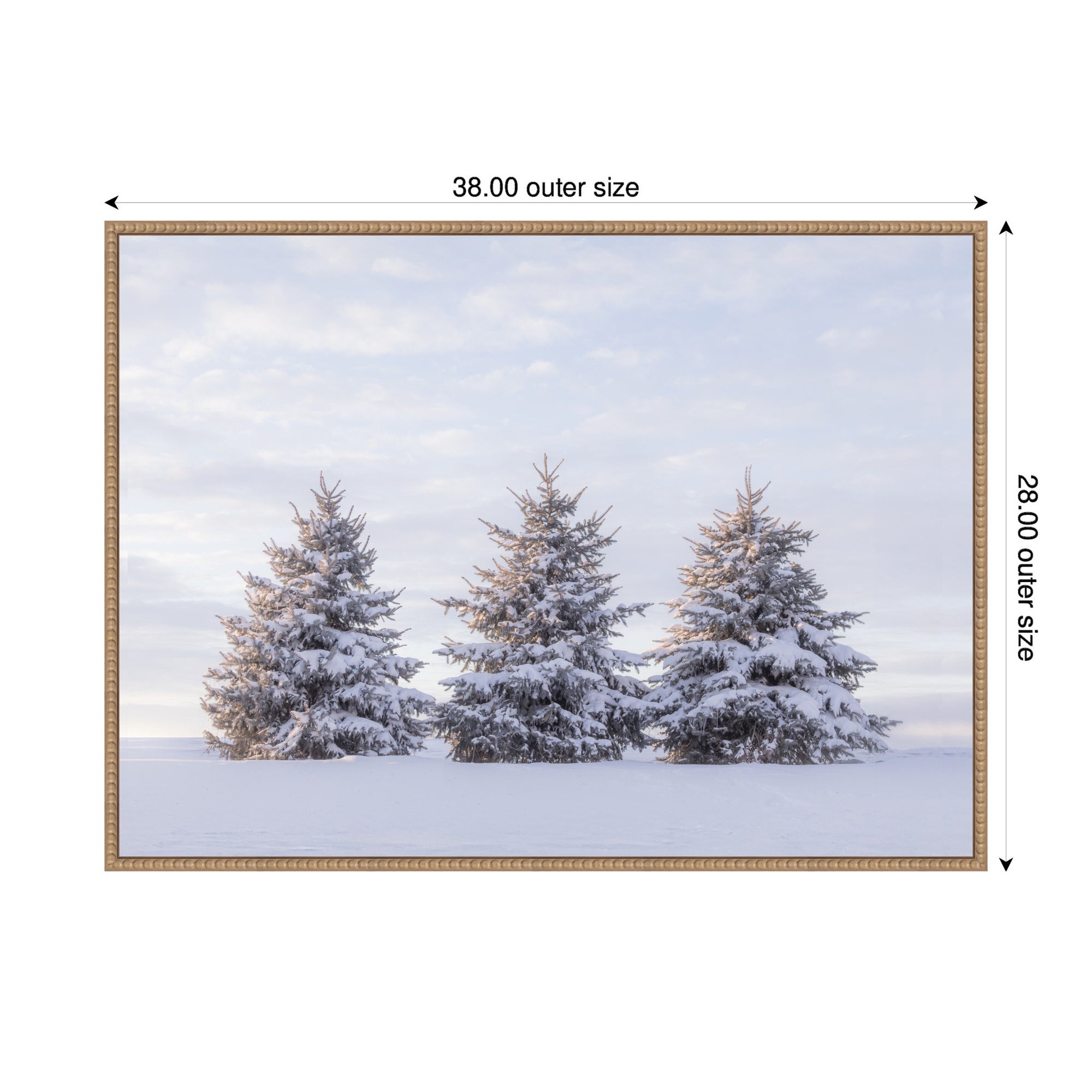 Sylvie Beaded Snowy Pine Trees Framed Canvas