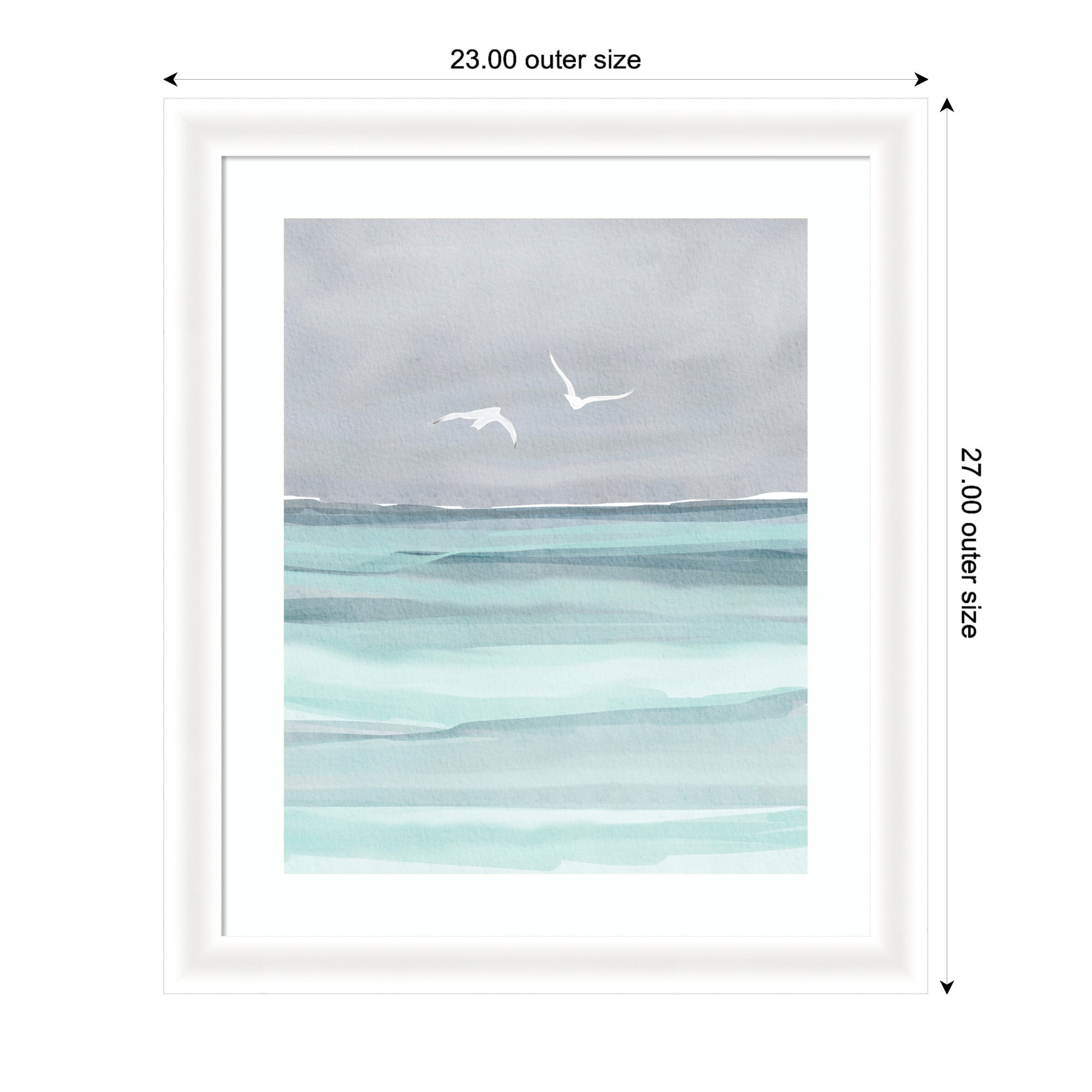 Framed Art Sea and Seagulls by Nikita Jariwala